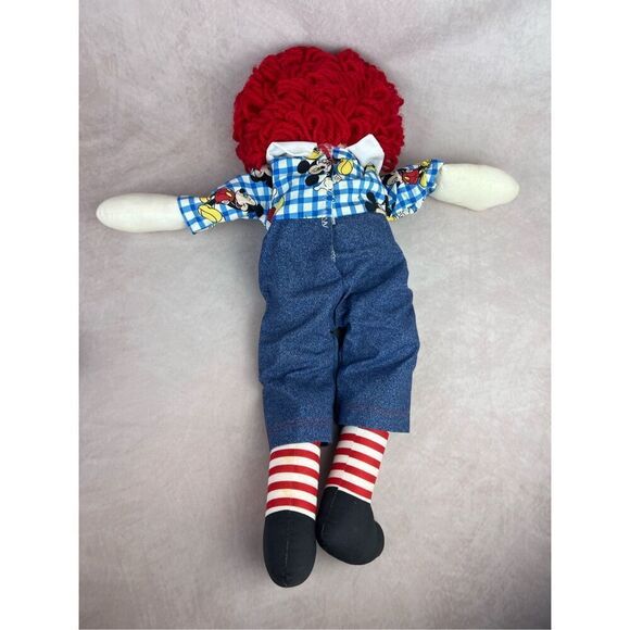 Vintage Handmade Raggedy Ann Andy Doll Mickey Mouse Clothes - Picture 5 of 6